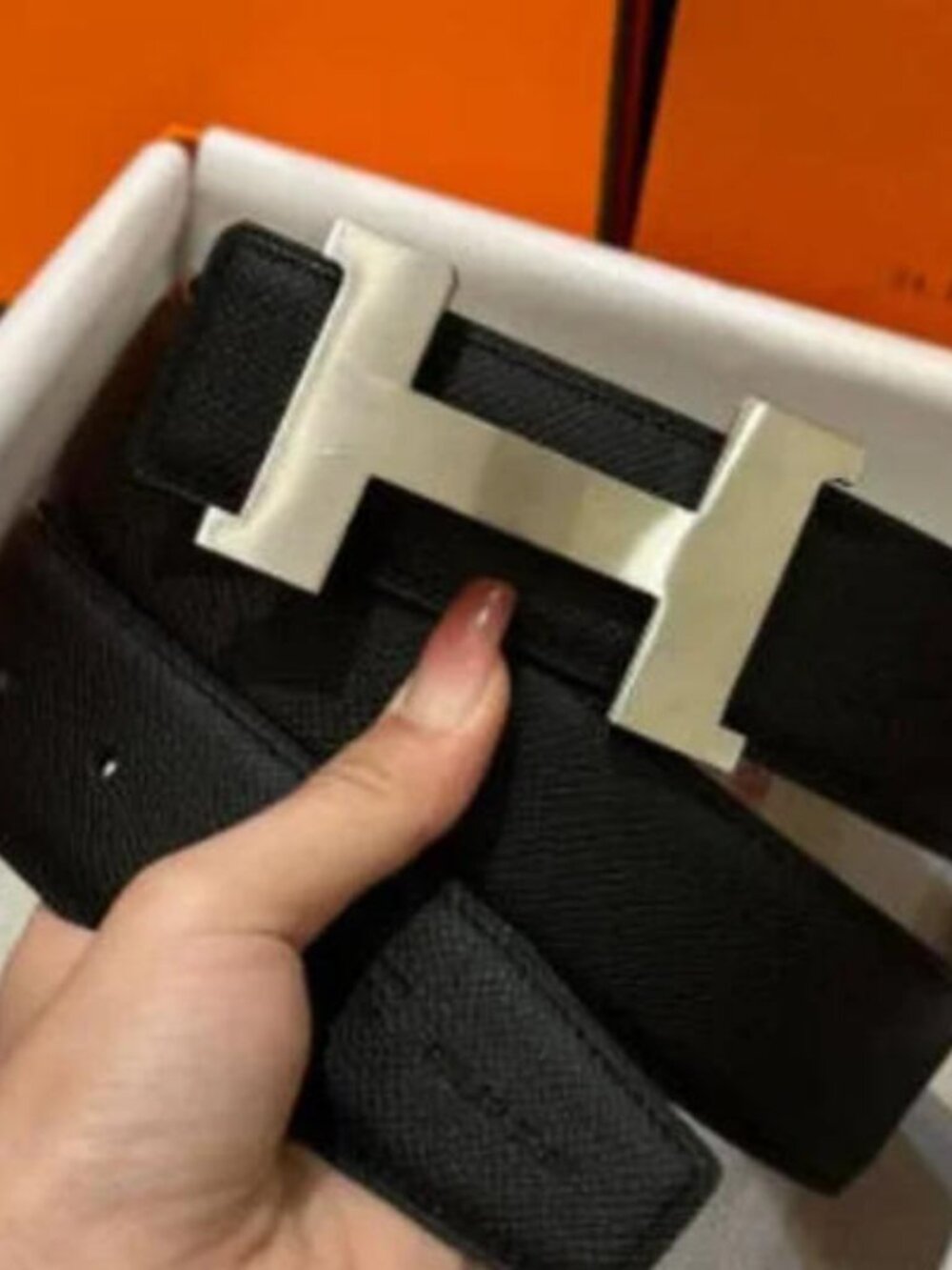 Hermès Black Reversible Belt 95cm - New with Box